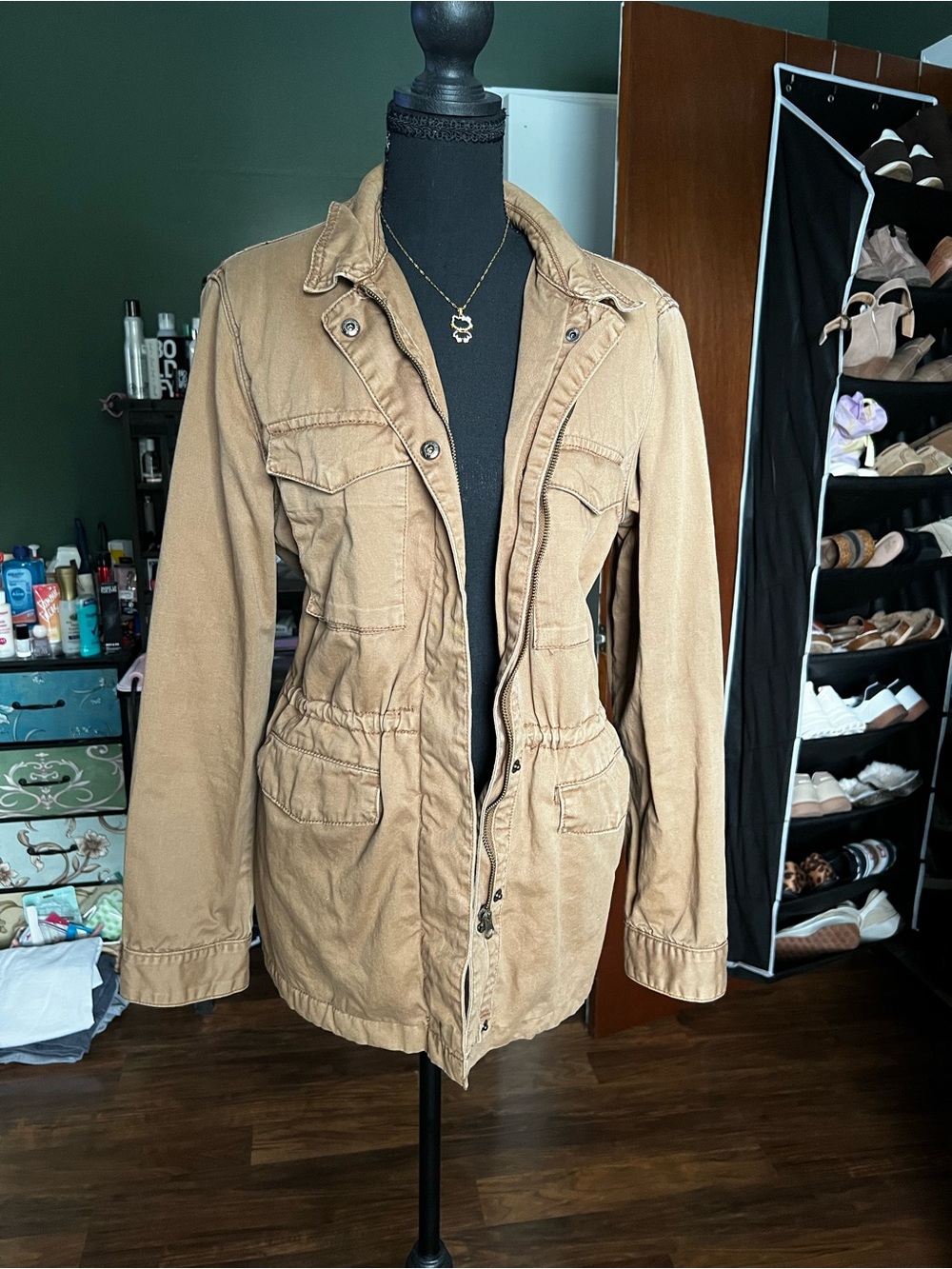 Thread & Supply Cotton Utility Jacket in Tan